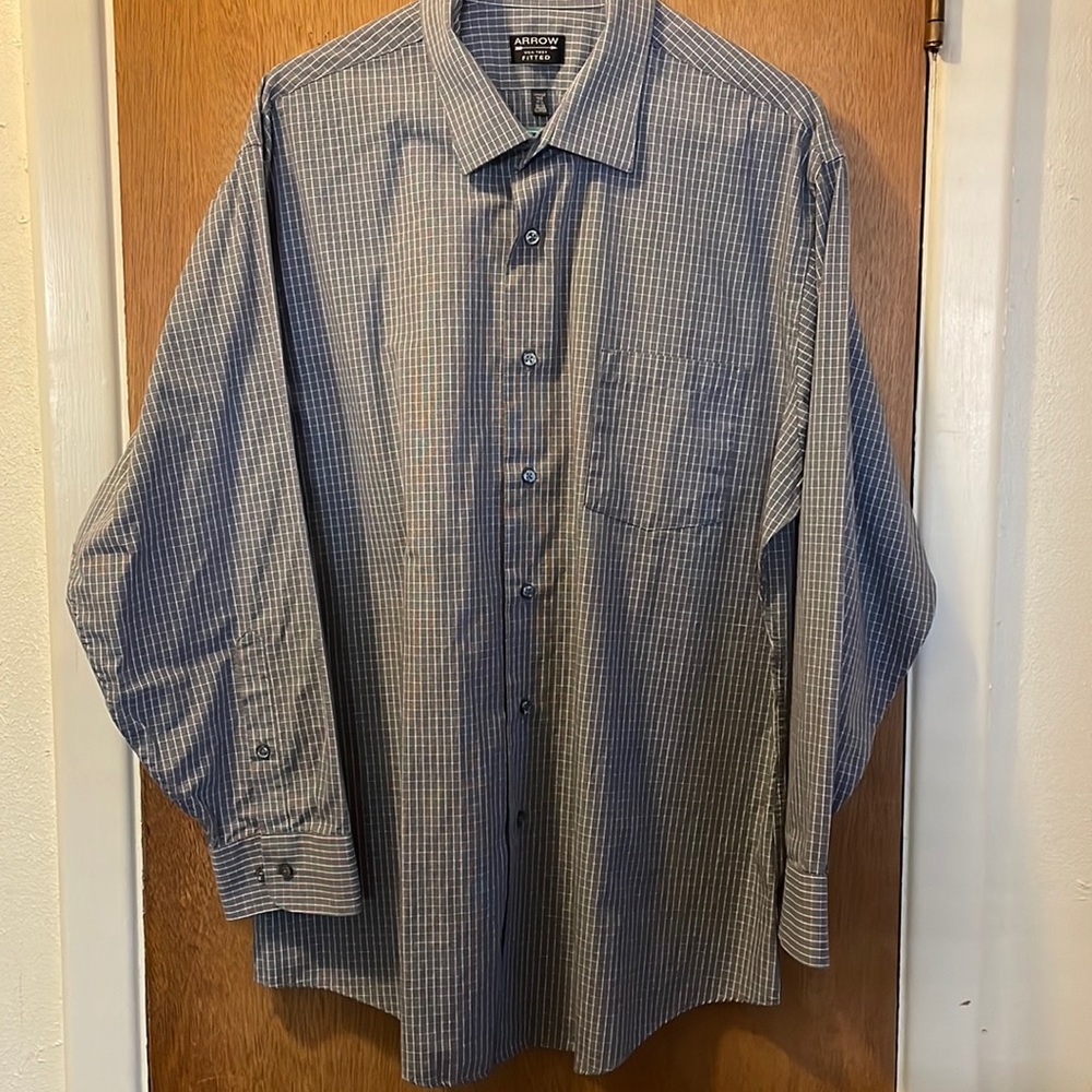 Men’s Arrow USA 1851 Fitted Wrinkle Free Shirt XL GUC